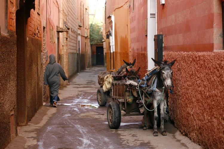 Een straatje in de medina - Marrakech - Marokko